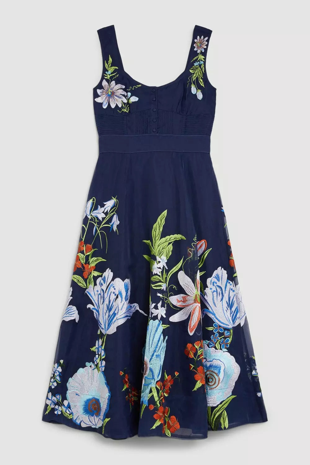 Karen millen embroidered midi dress sale