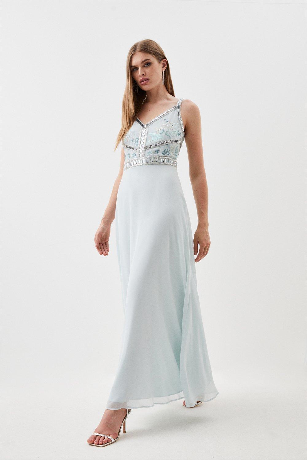 Embellished maxi outlet bridesmaid dress