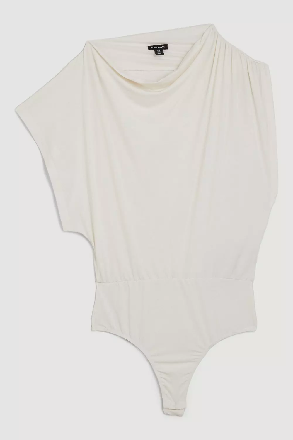 Draped Shoulder Trim Jersey Bodysuit