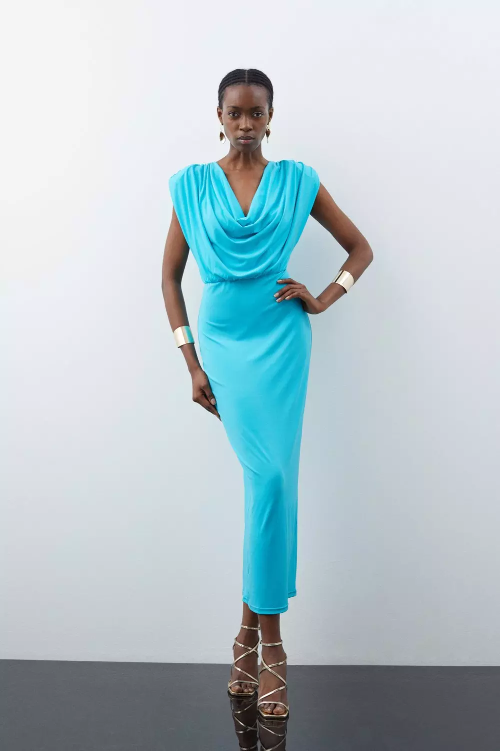 Tall Cowl Neck Jersey Maxi Dress