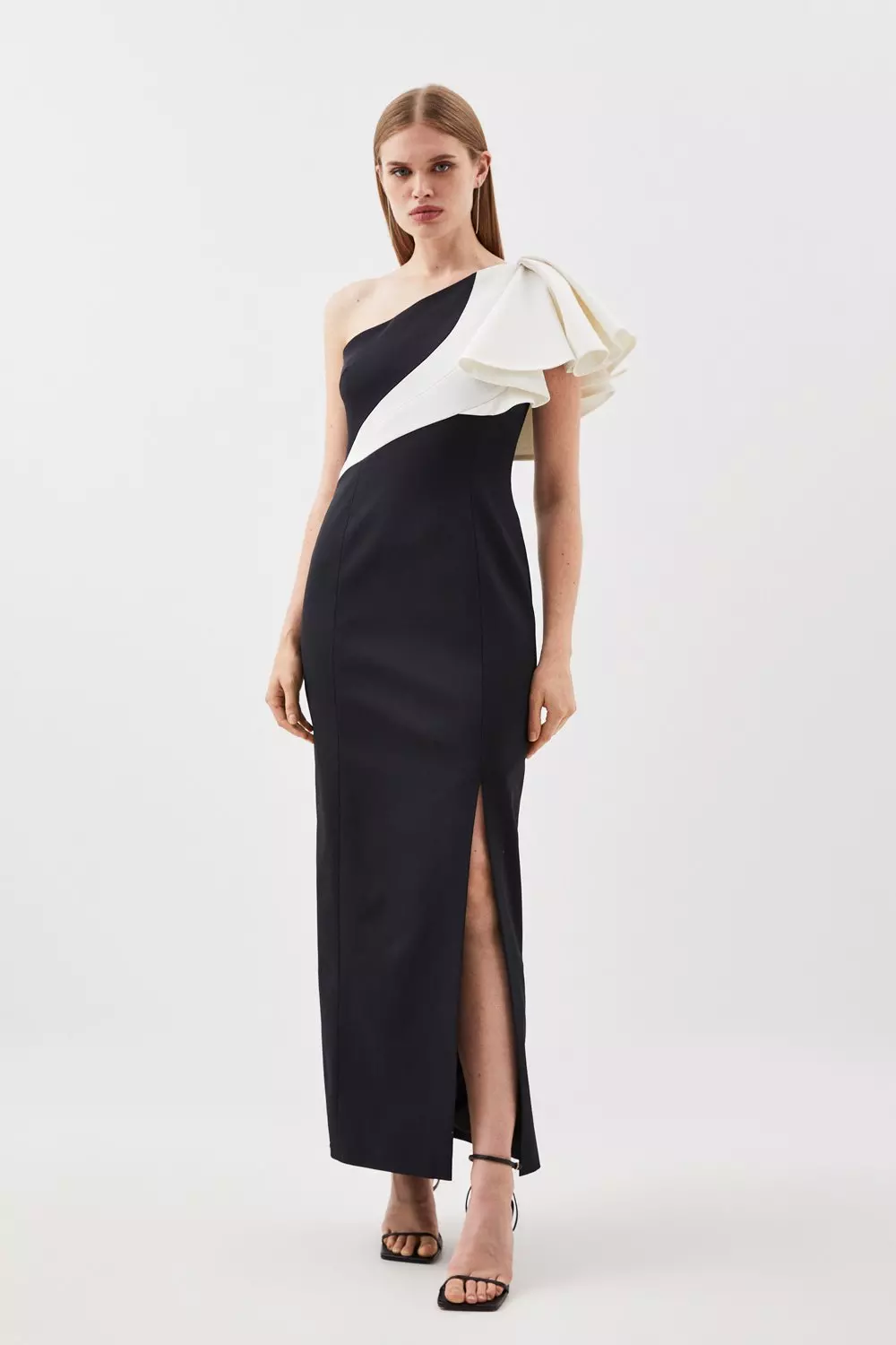 Karen millen black shop one shoulder dress