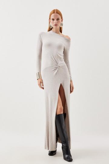 Reukree Womens Autumn Long Sleeve Pencil Bodycon Dress Slim Fit Chunky  Knitted Maxi Dresses Warm Long Dress with Split Side Grey Medium :  : Fashion