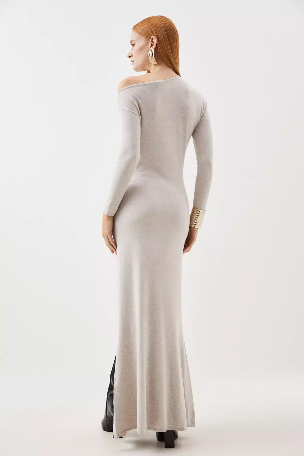 Long sleeve cold shoulder hotsell maxi dress