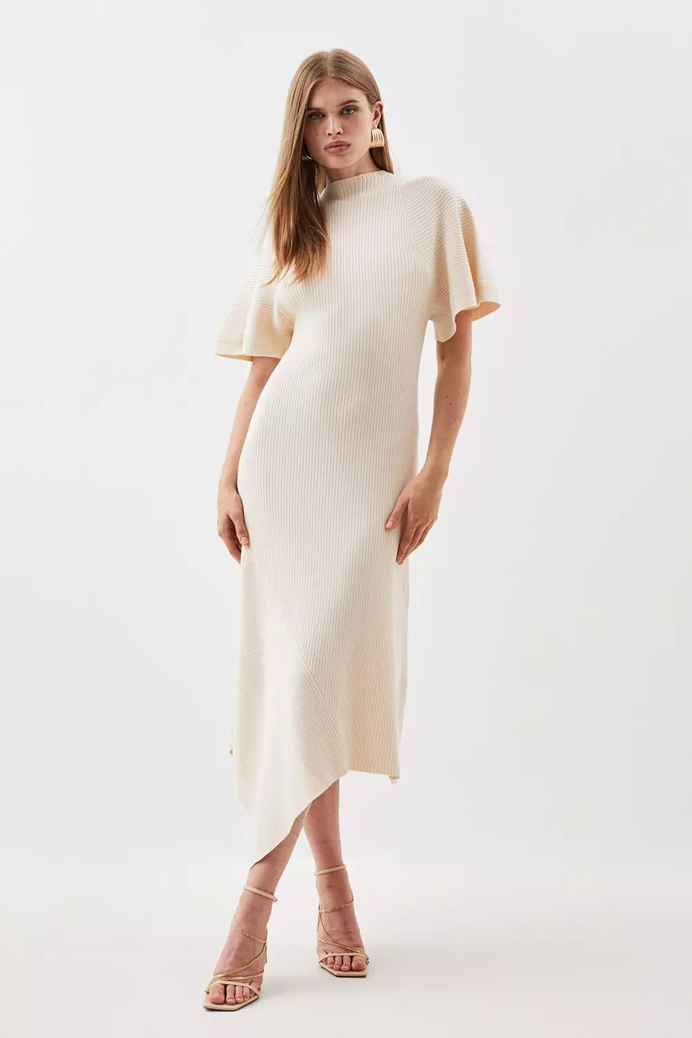 White angel sleeve on sale dress