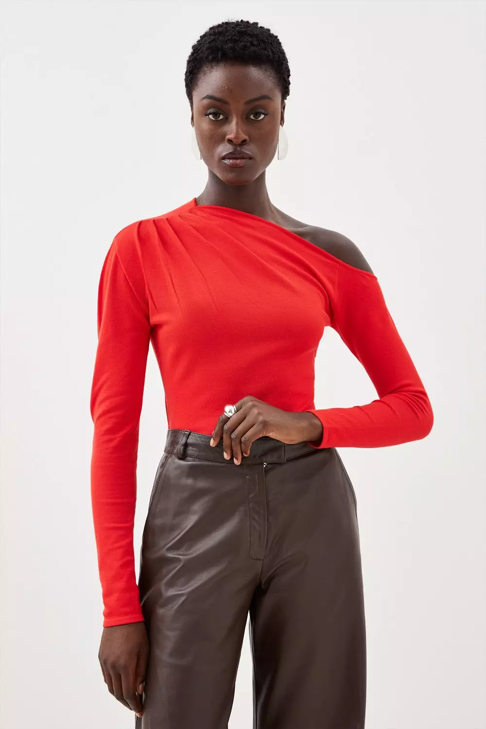 Viscose Blend Asymmetric Sweater Karen Millen