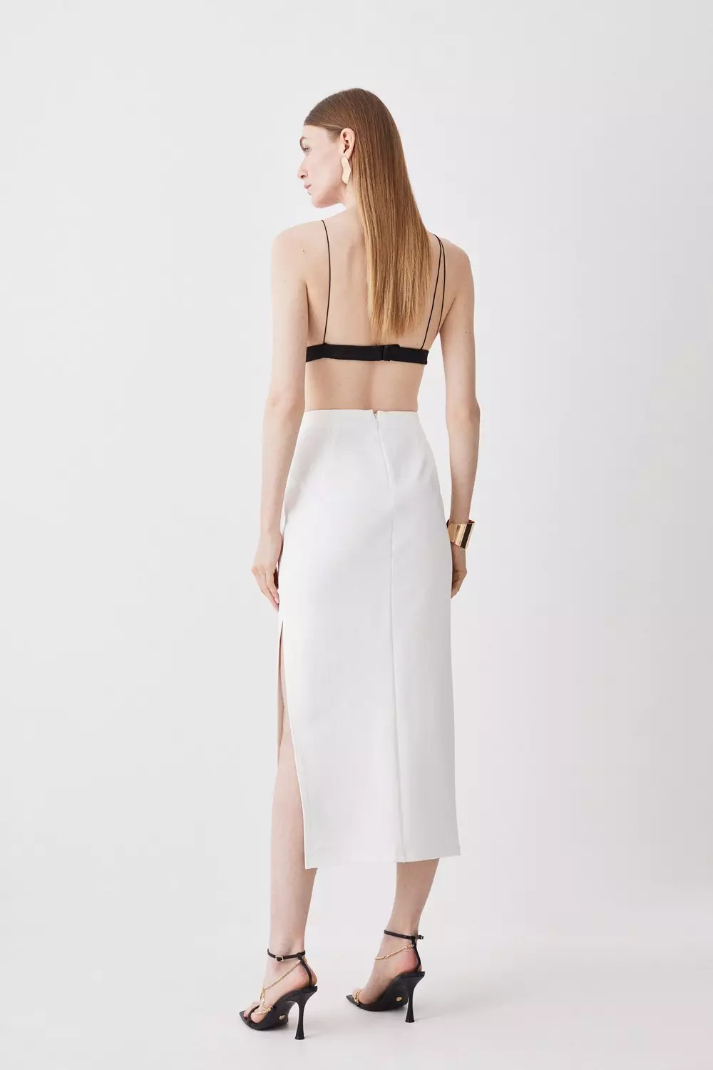 Sequin Back Slit Maxi Skirt | Karen Millen