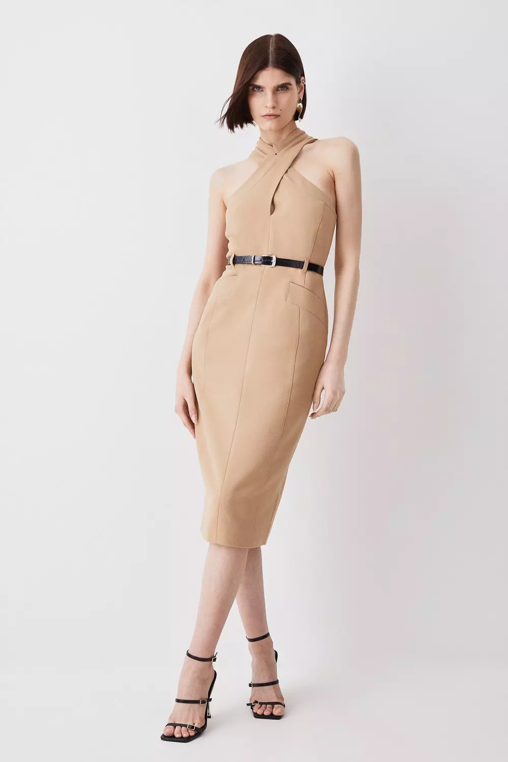 Karen millen halterneck bodycon dress sale