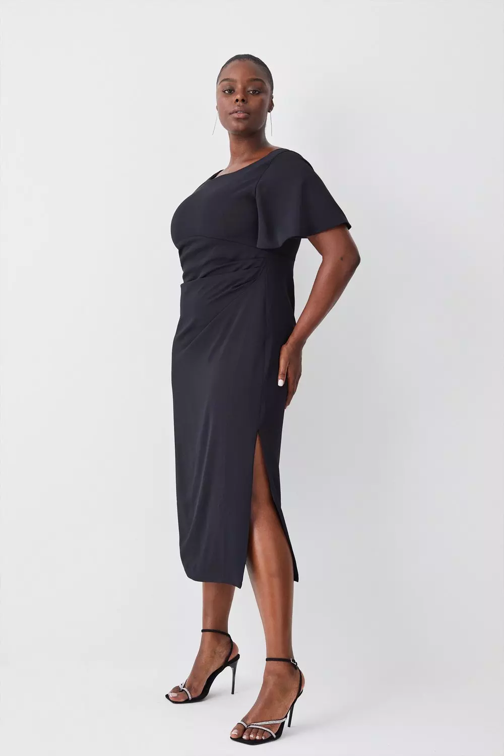 CRAPE FLARE DRESS