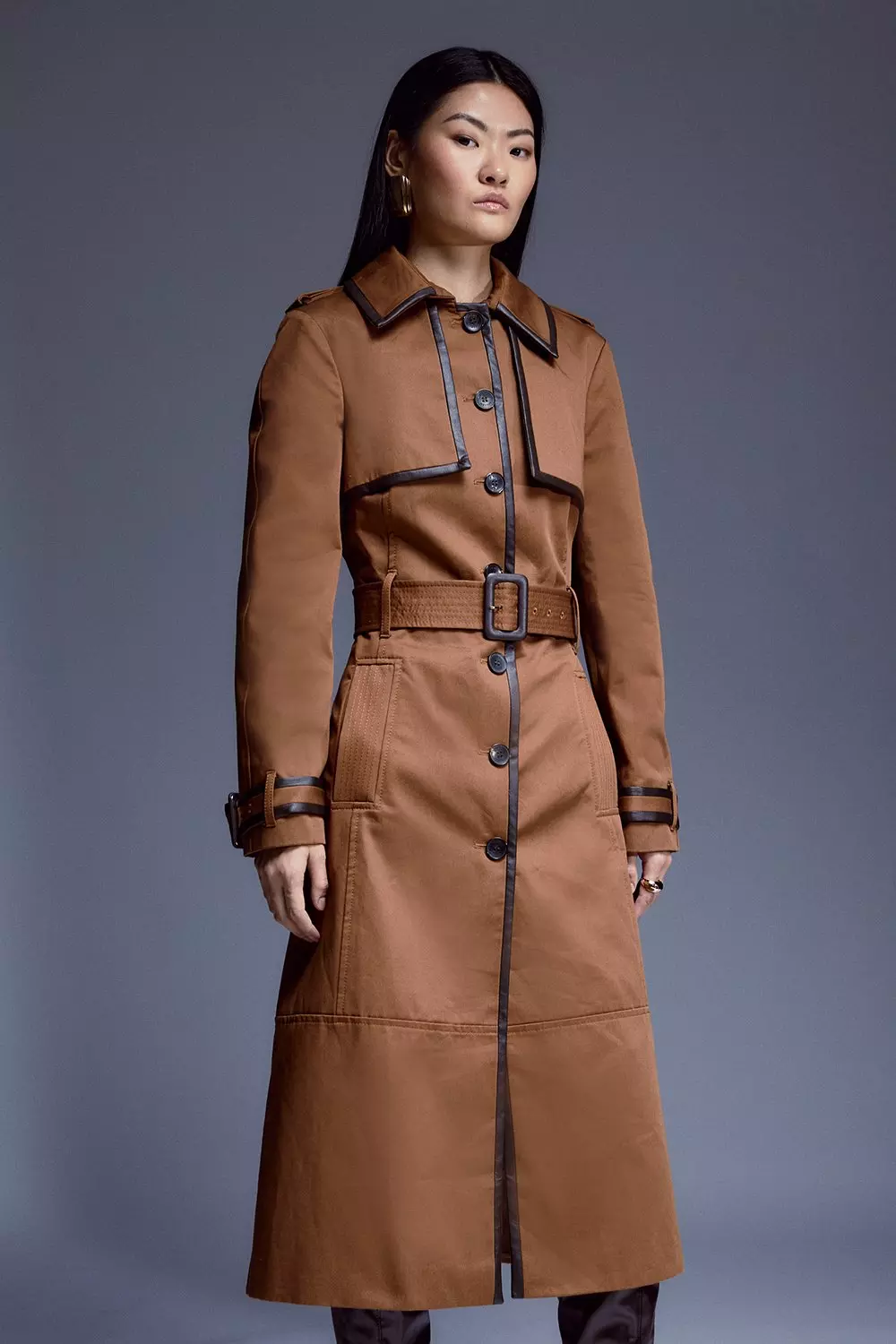 Karen millen camel hot sale trench coat