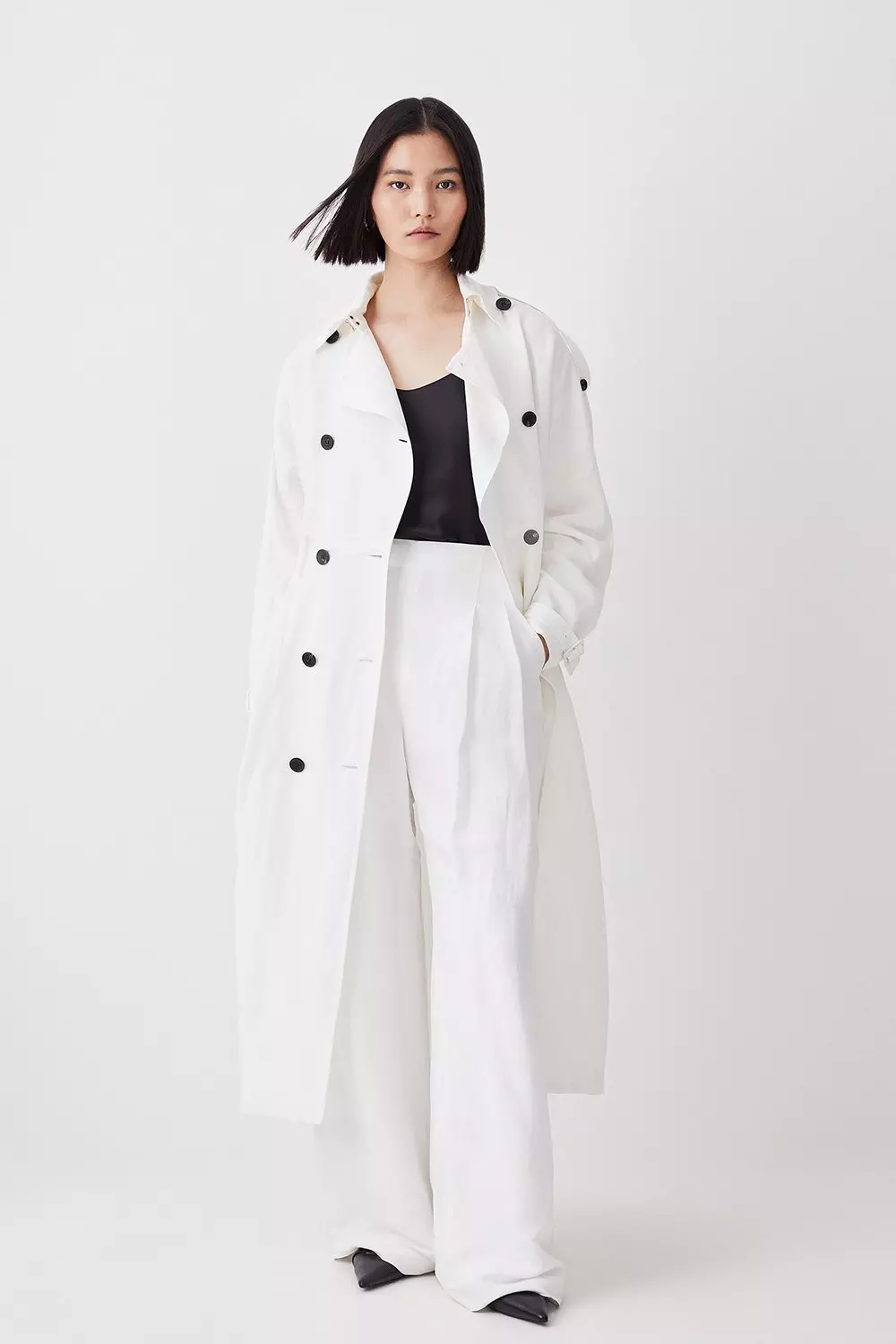 Linen trench shop coat zara