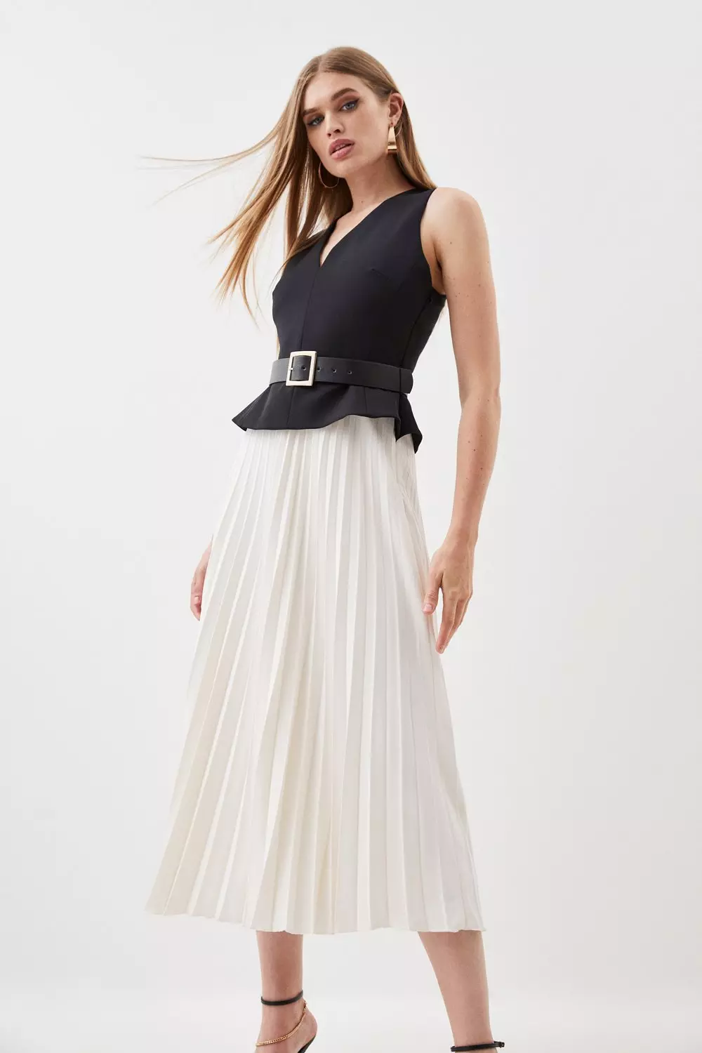 Laubeblanc Belted Pleats S - ロングワンピース