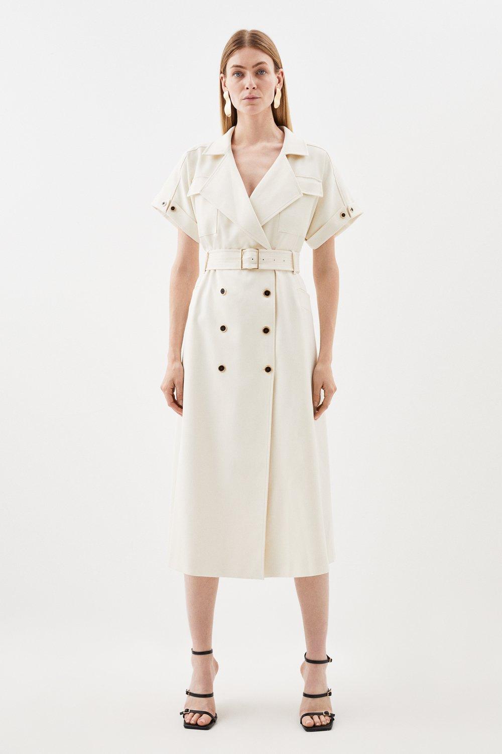 Belted utility midi shirt cheap dress