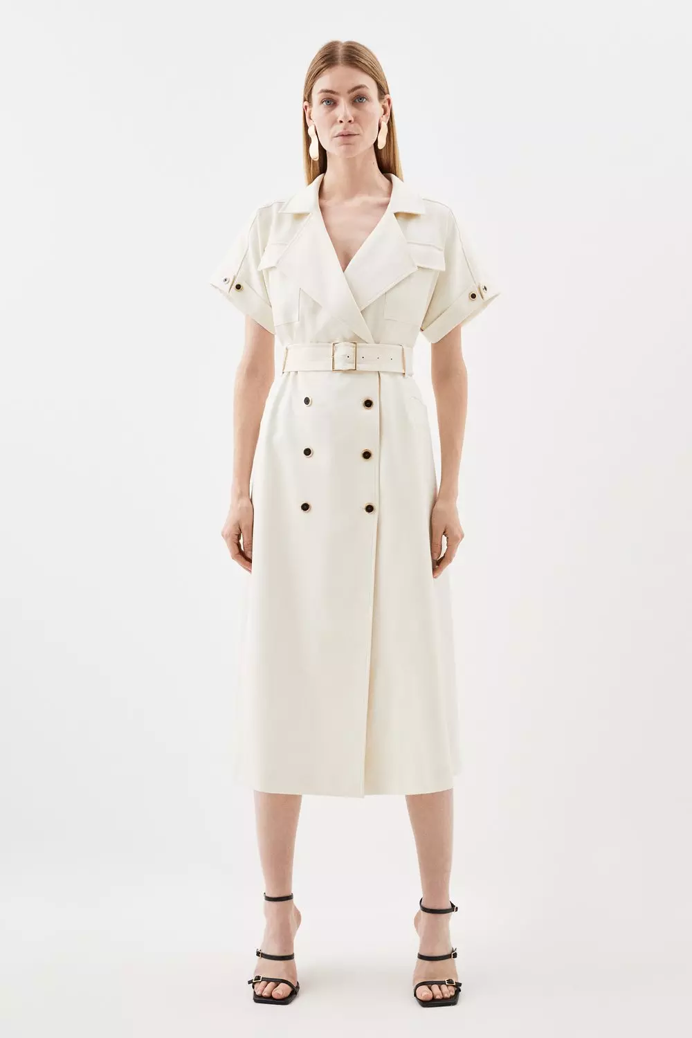 Karen millen clearance white belted dress