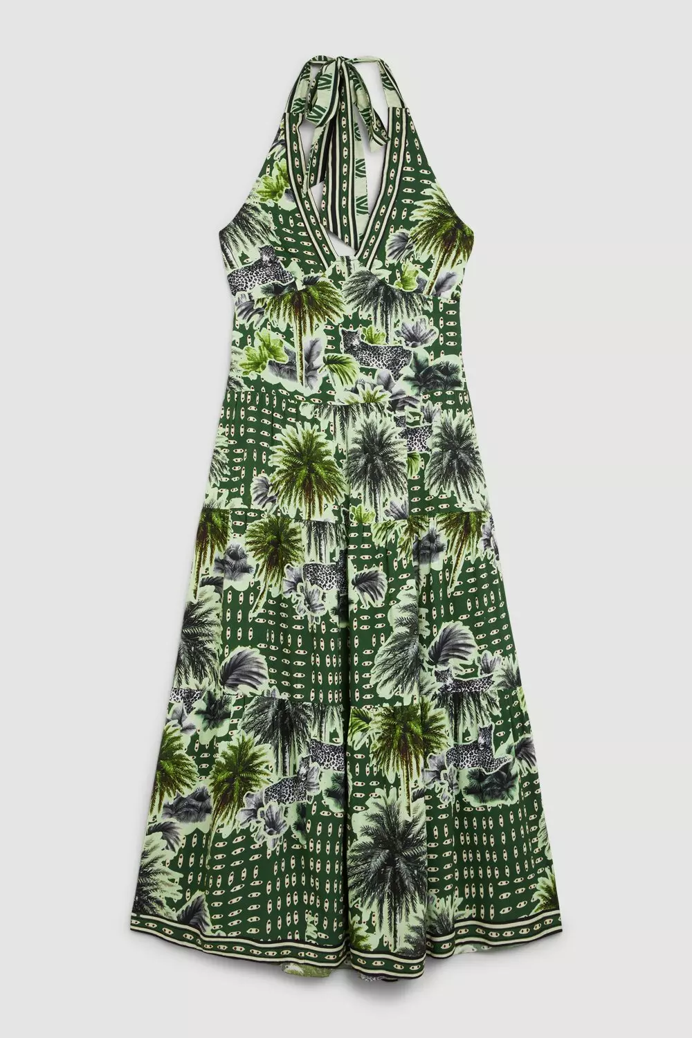 Summer Palm Tiered Maxi Dress Karen Millen