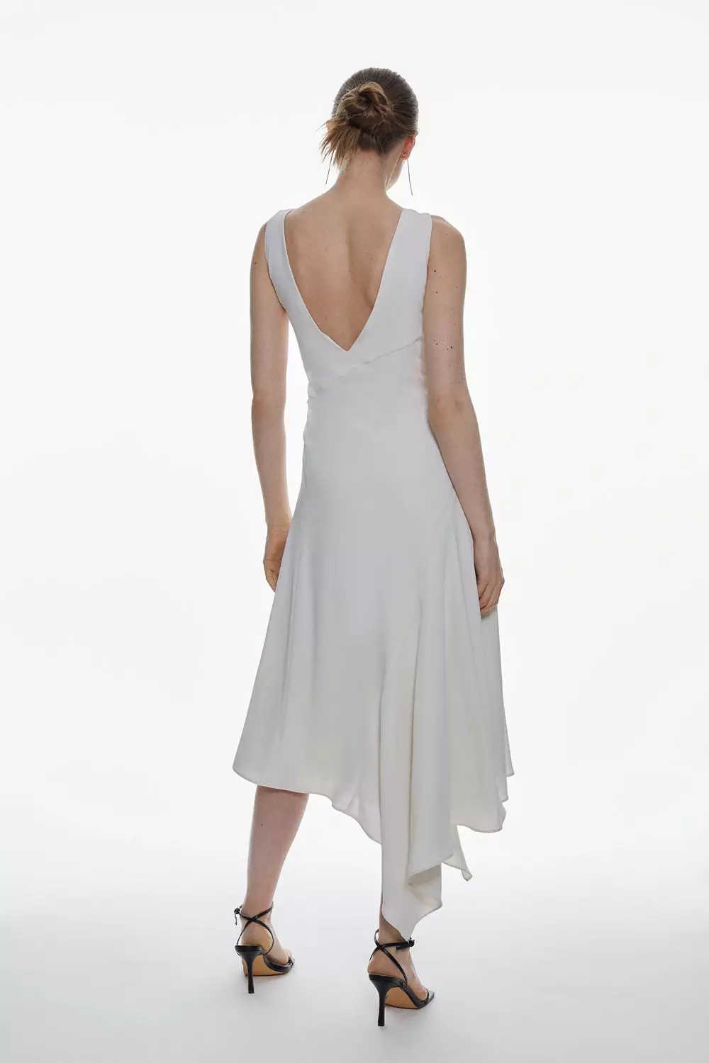 Soft Tailored Asymmetric Drape Side Midi Dress | Karen Millen