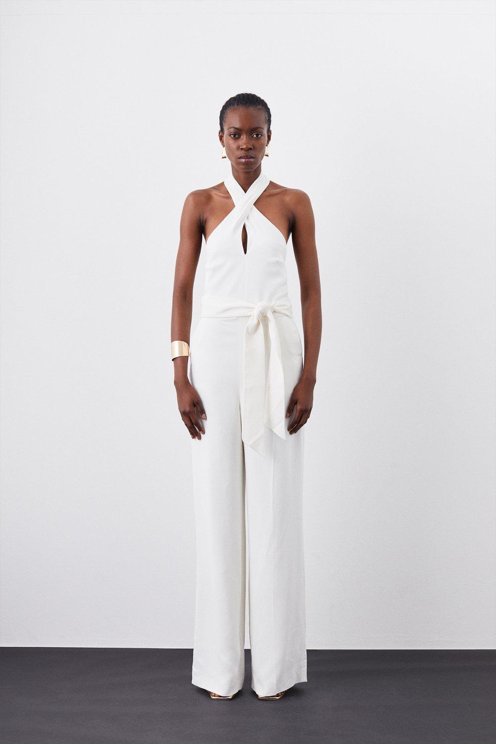 Karen millen sale jumpsuit white