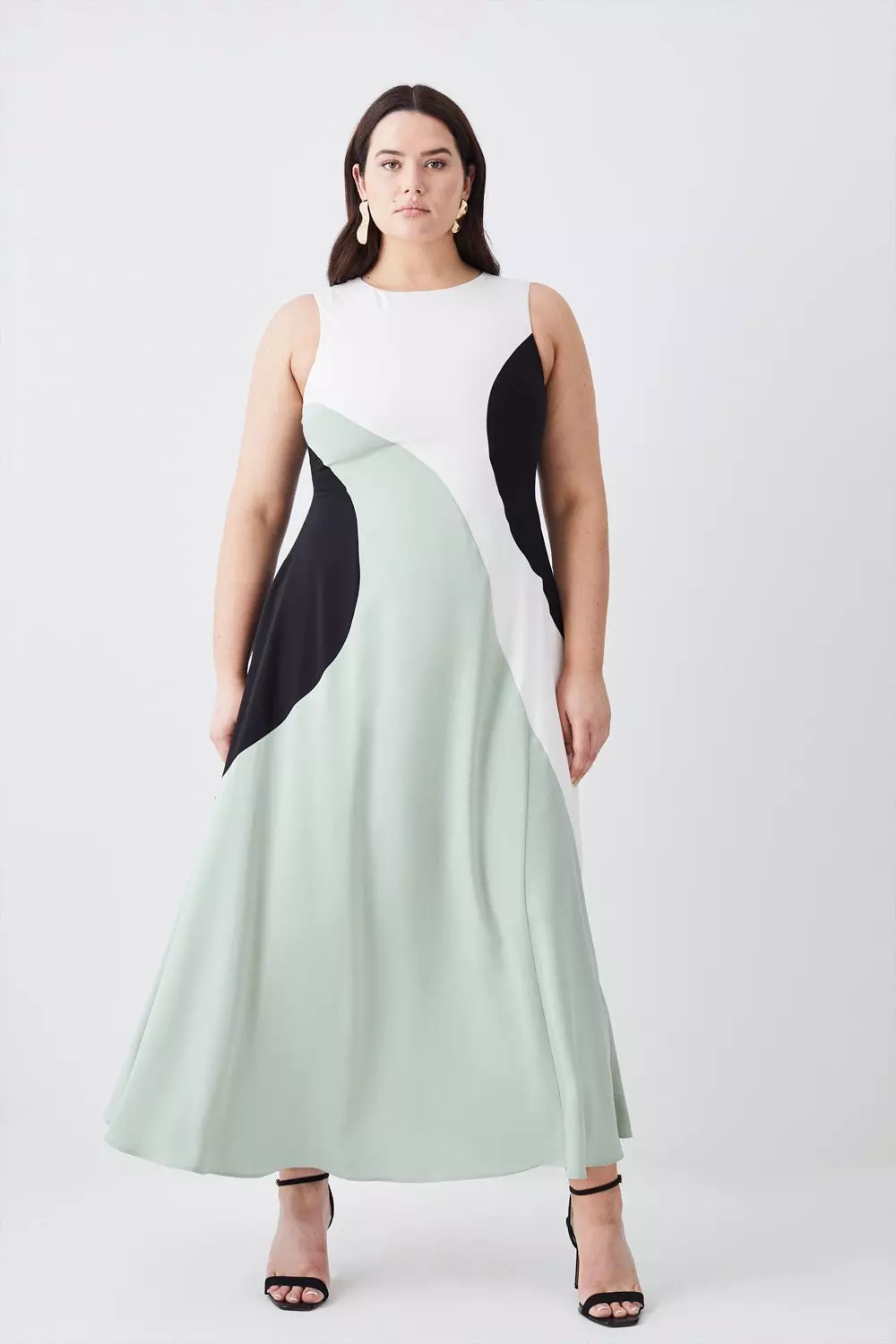 Soft Tailored Color Block Midiaxi Dress | Karen Millen