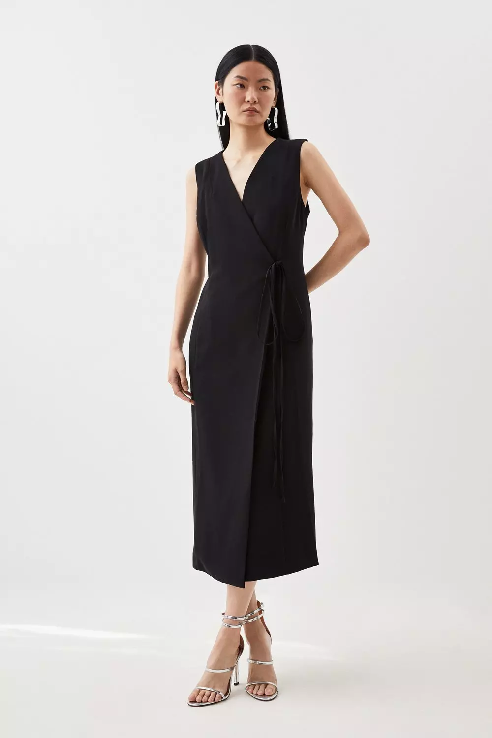 Karen millen wrap waist dress sale