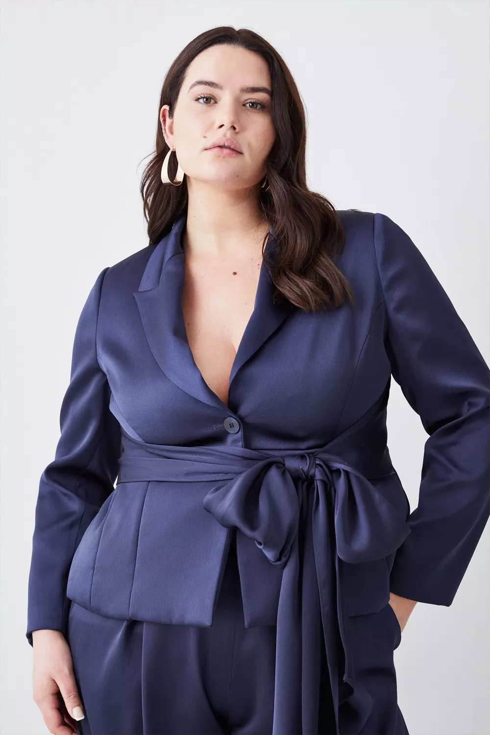 Plus size cheap crepe blazer