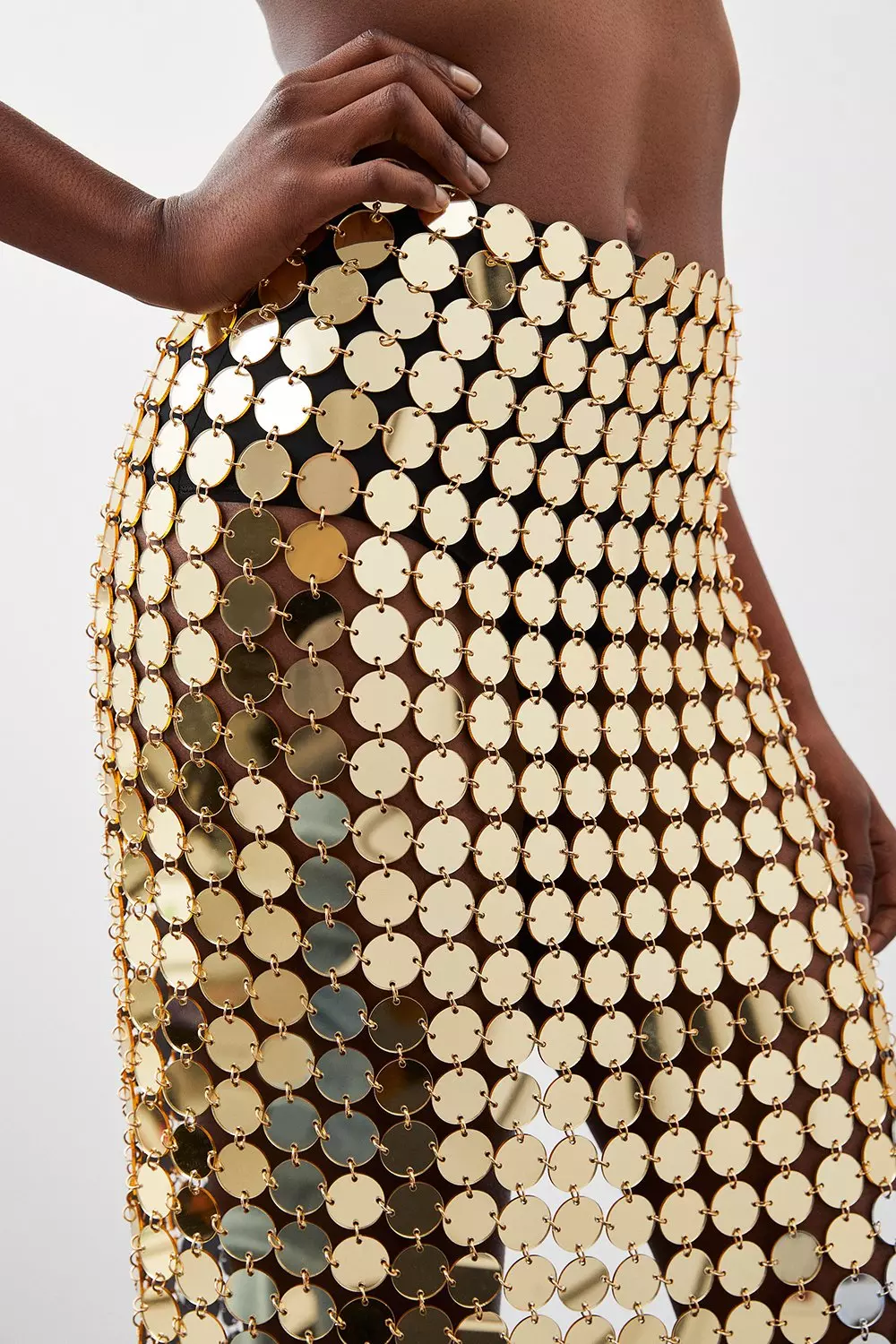 Embellished Mesh Midaxi Skirt