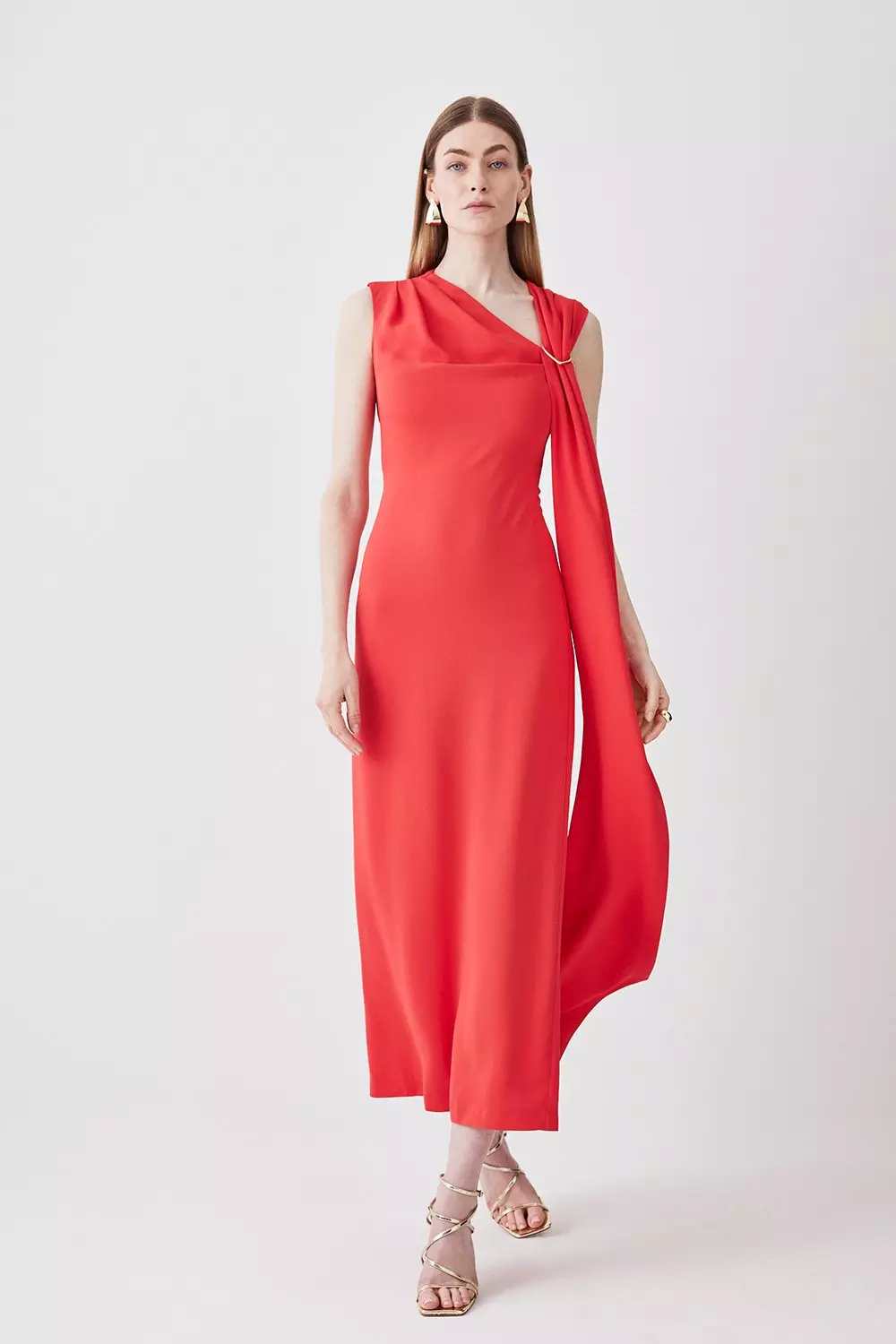 Karen millen sale coral bow dress