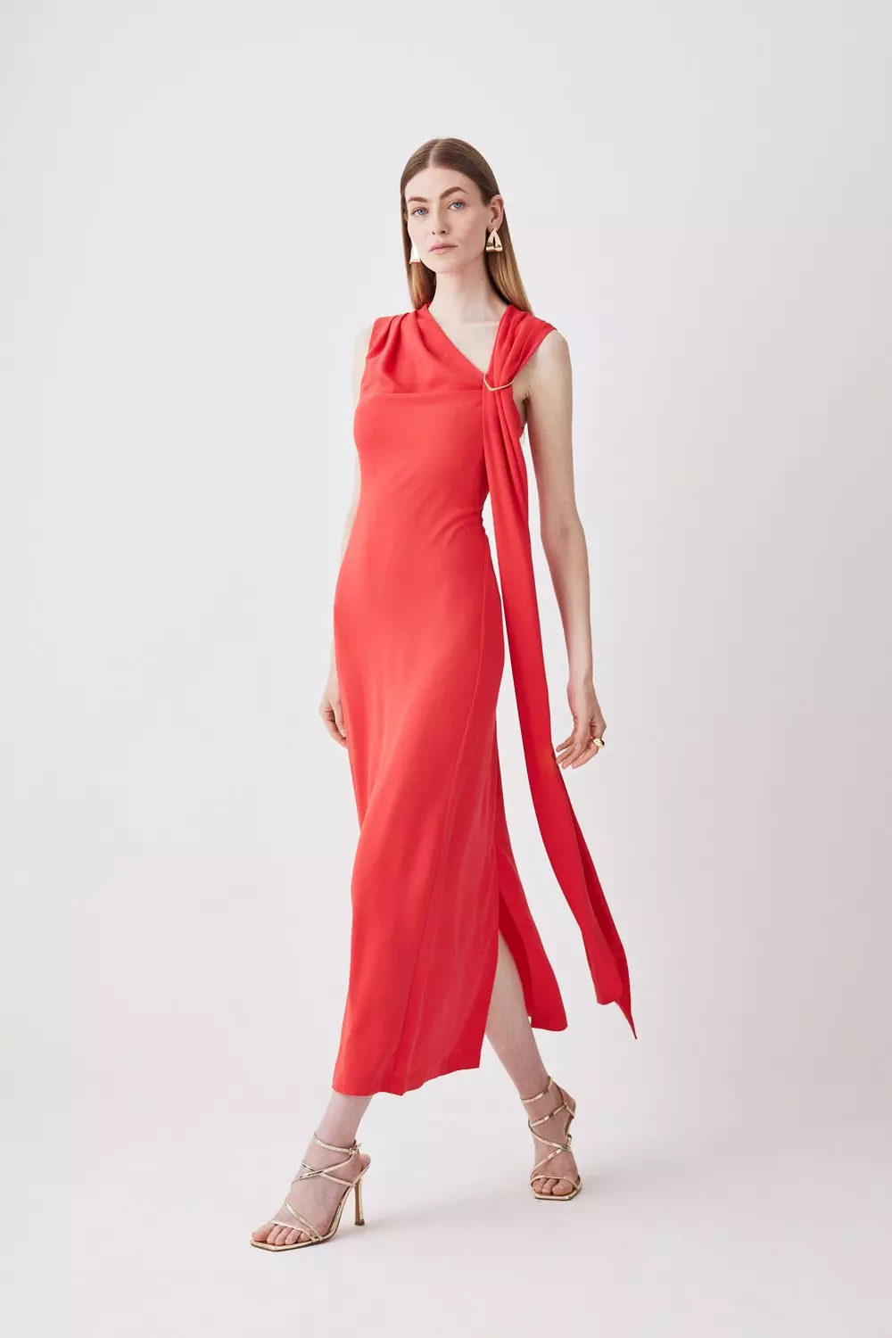 Coral marble maxi on sale dress