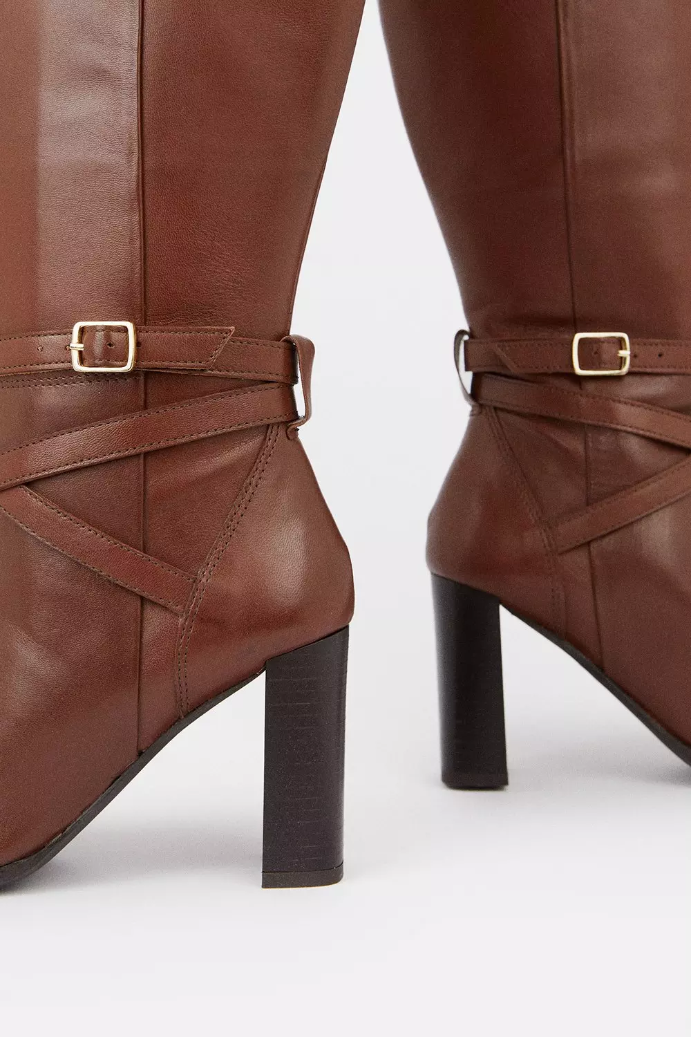 Knee high boots tan on sale leather