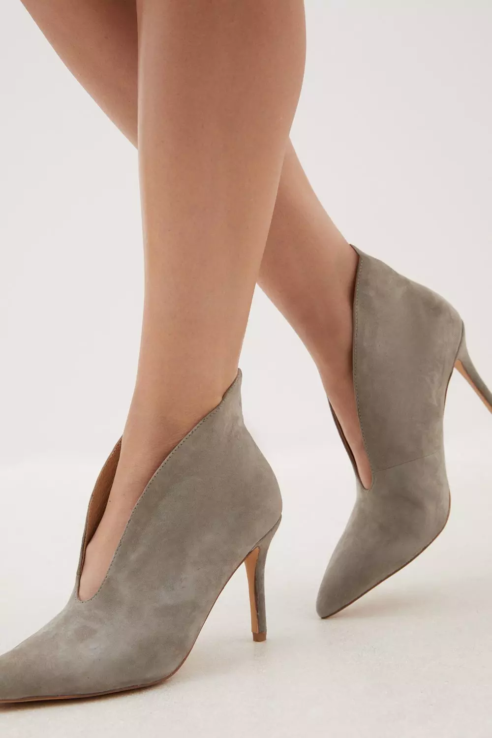 Gray best sale suede heels