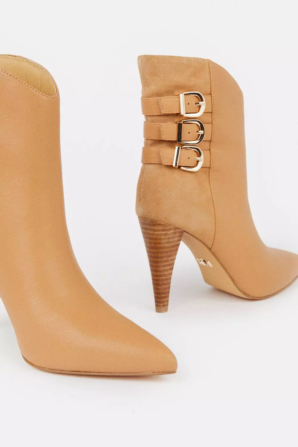 Suede cone heel hot sale boots