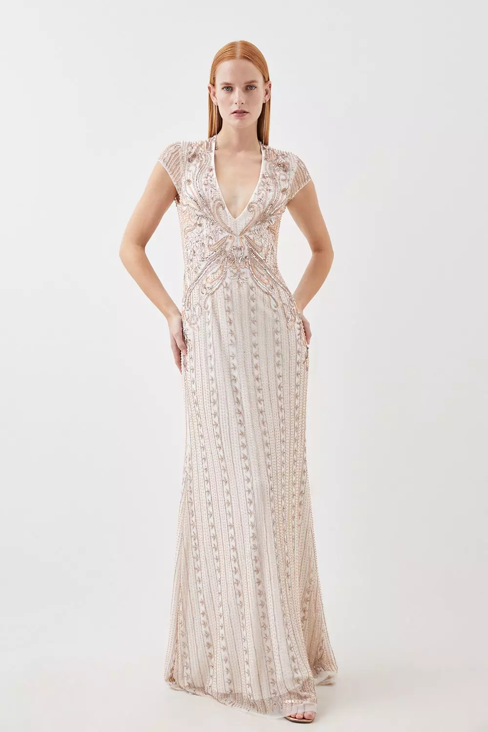 Crystal Embellished Cut Out Maxi Dress Karen Millen