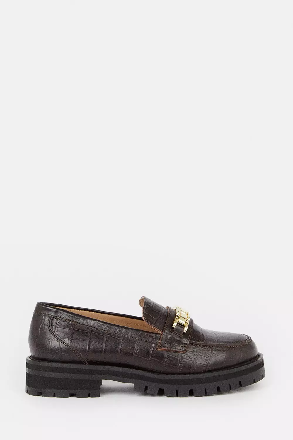 Link detail sale patent leather loafers