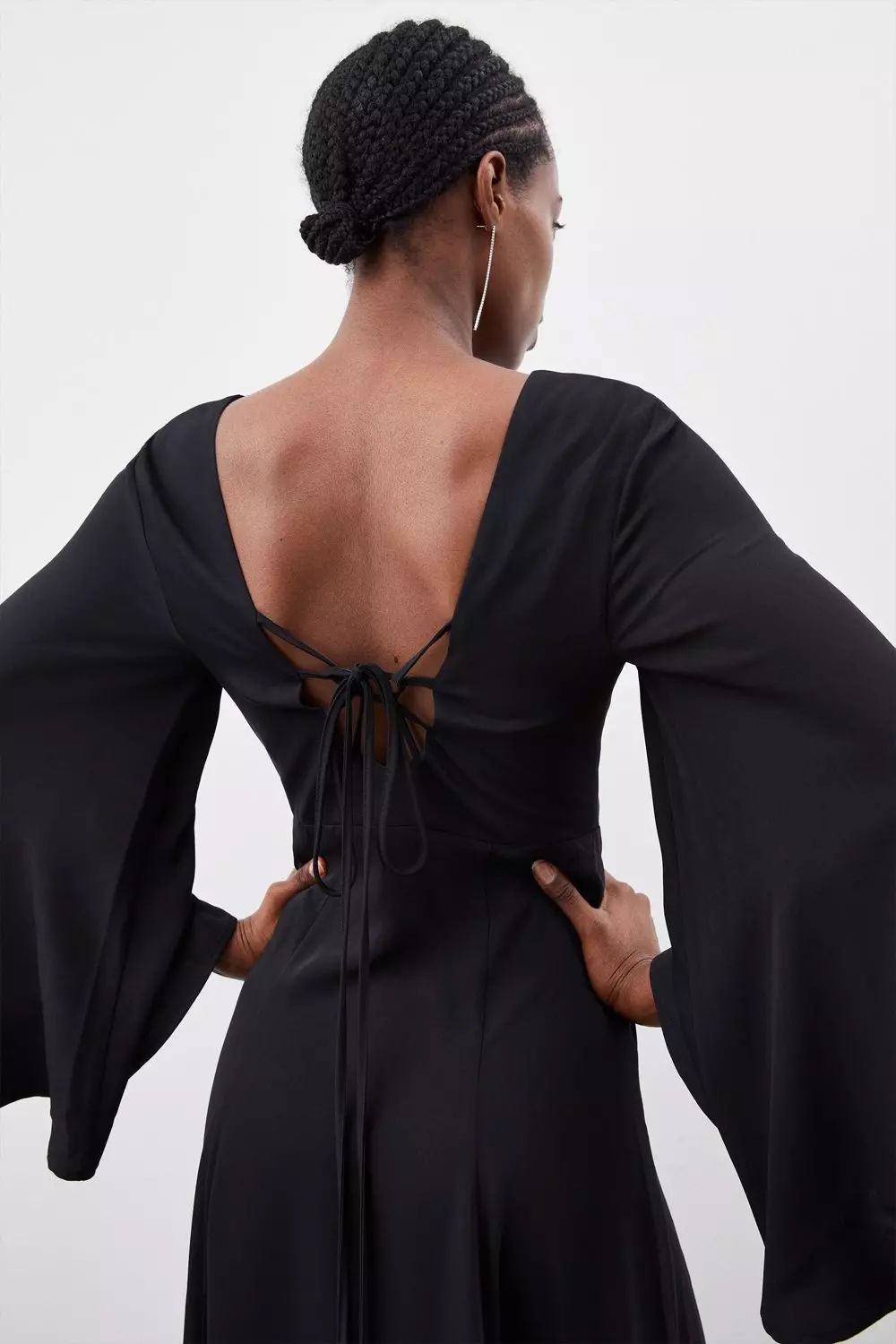 Black Kimono Sleeve Maxi Dress