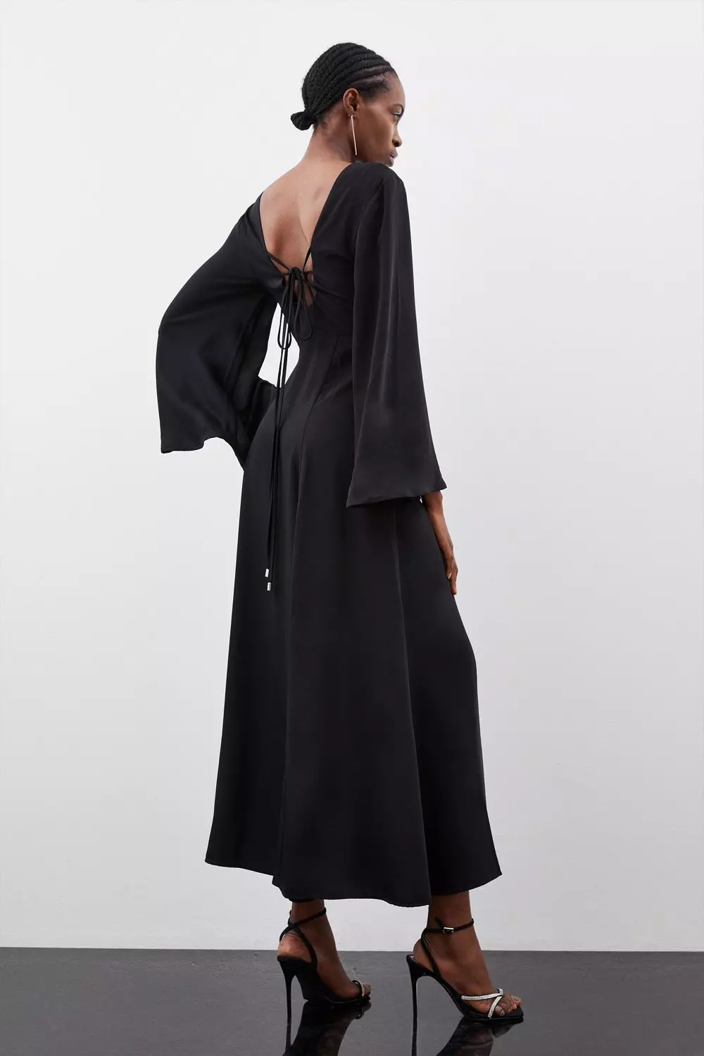 Kimono Sleeve Woven High Low Maxi Dress Karen Millen