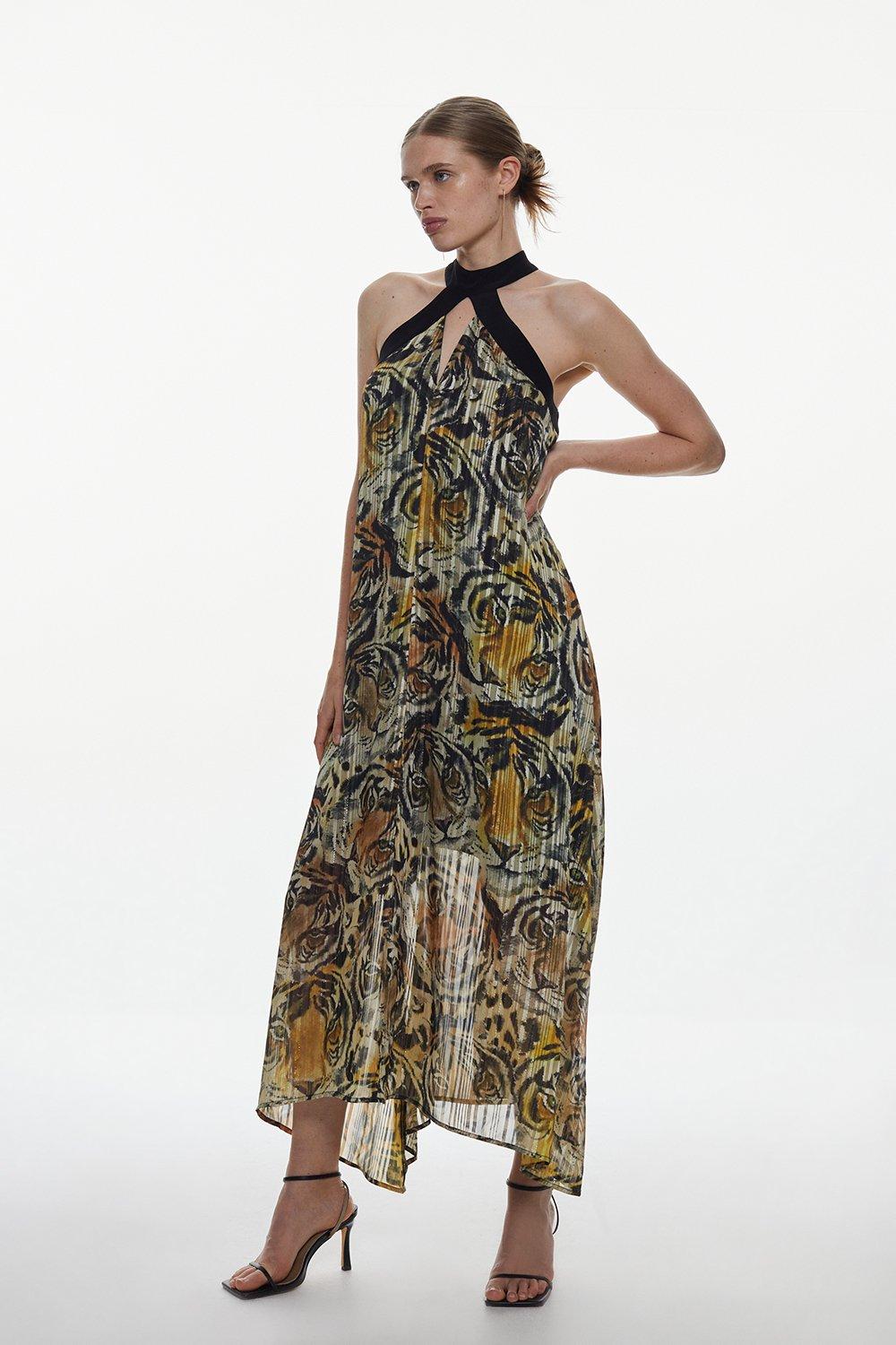 Karen millen 2025 tiger embroidered dress