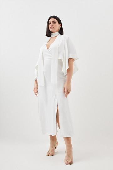 Plus Size White Maxi Dresses | Karen Millen UK
