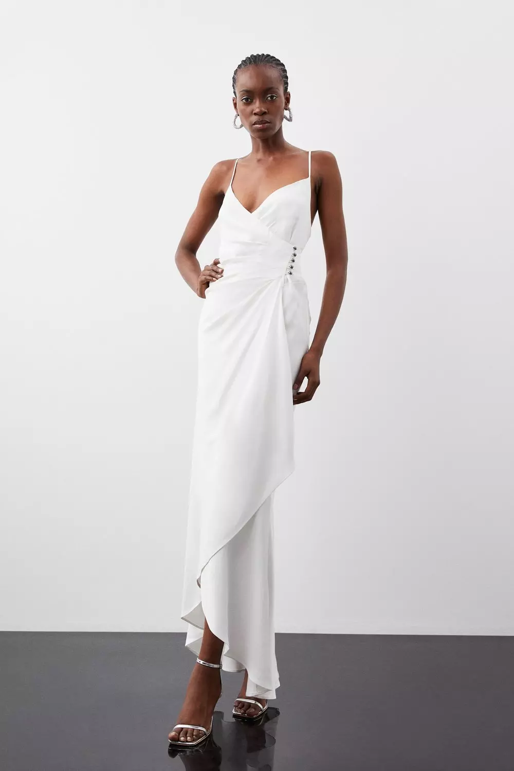 Ruched hotsell slip dress