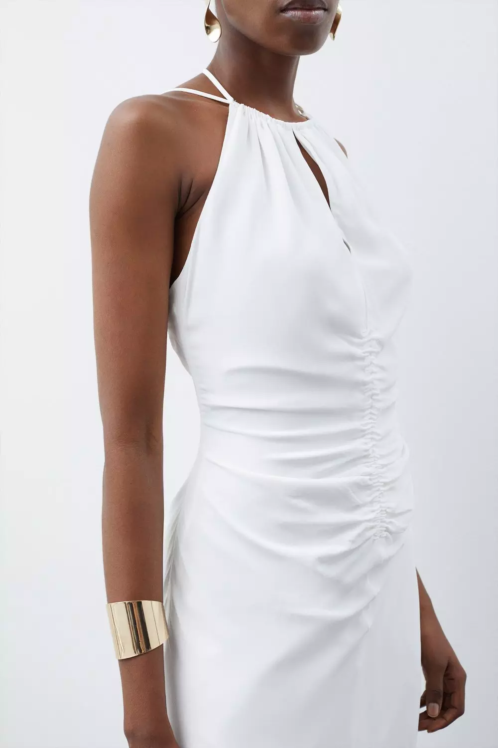 Karen millen strappy 2025 bodycon dress ivory