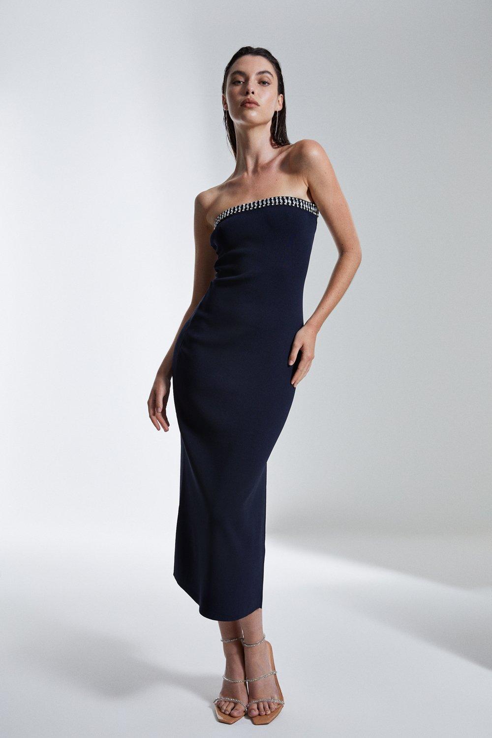 Navy 2024 bandeau dress