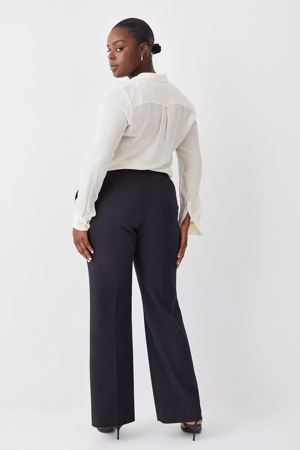 Italian Stretch Velvet Flare Pants | Karen Millen