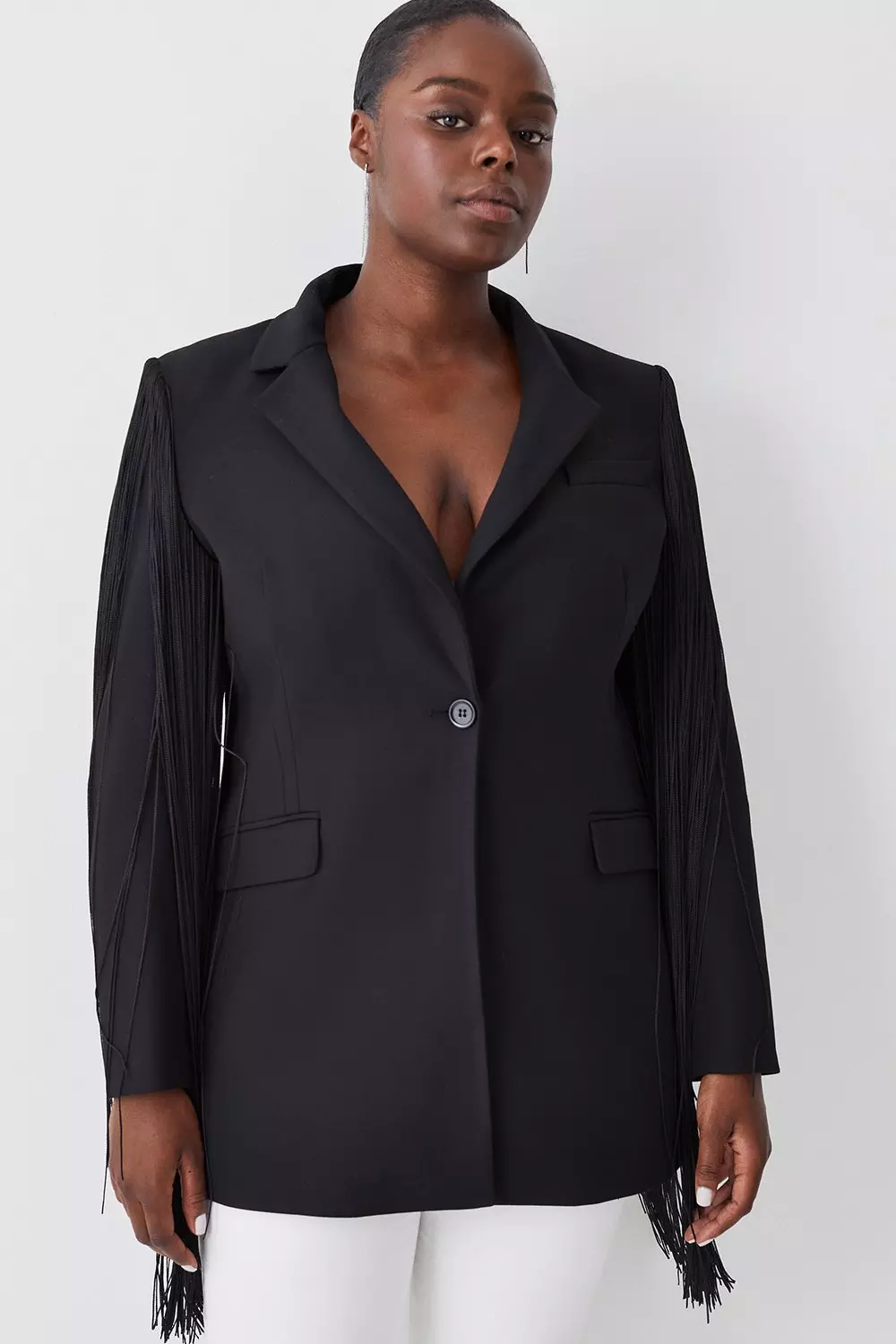 Plus size best sale grey blazer