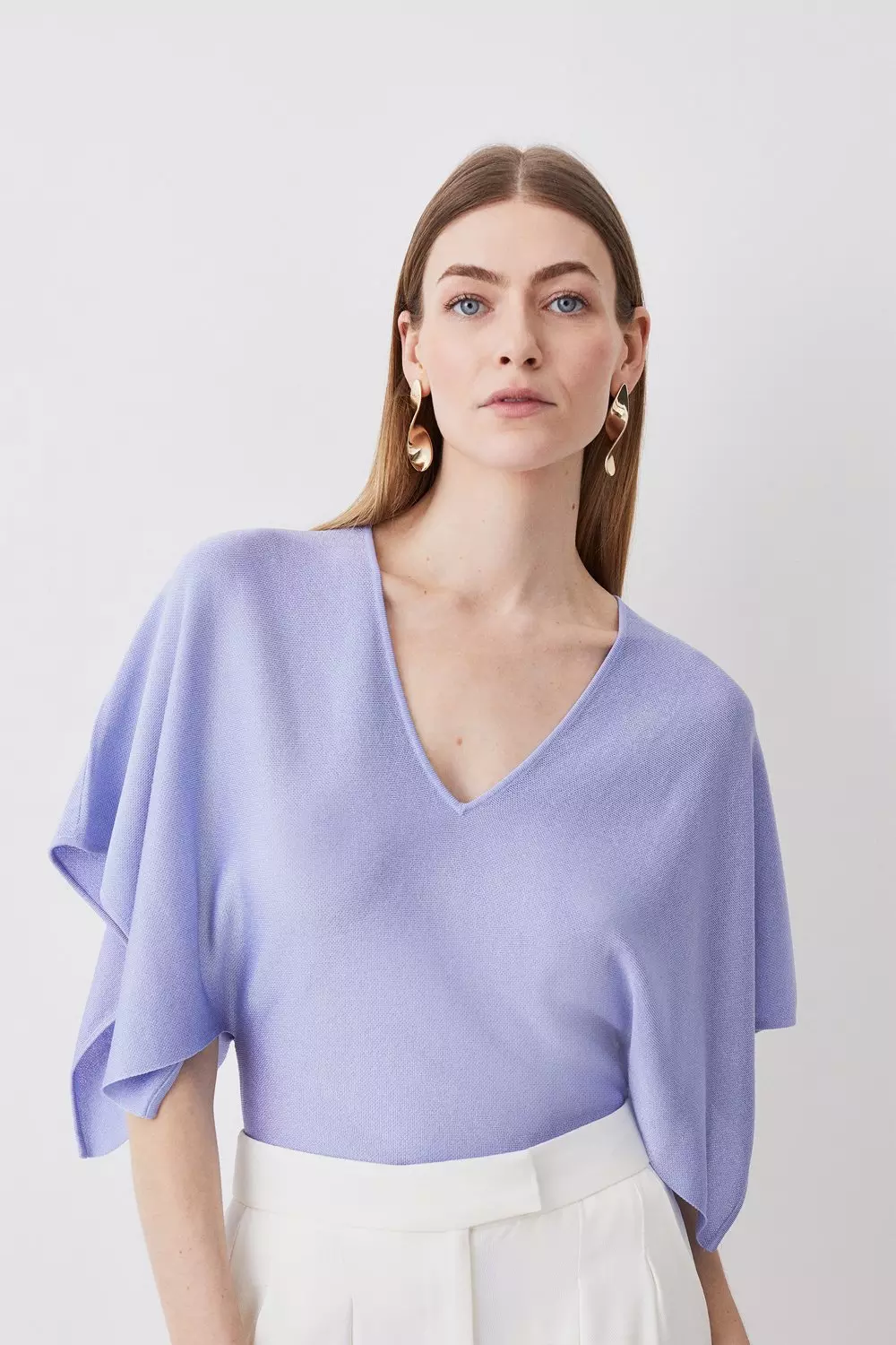 v neck kimono sleeve top