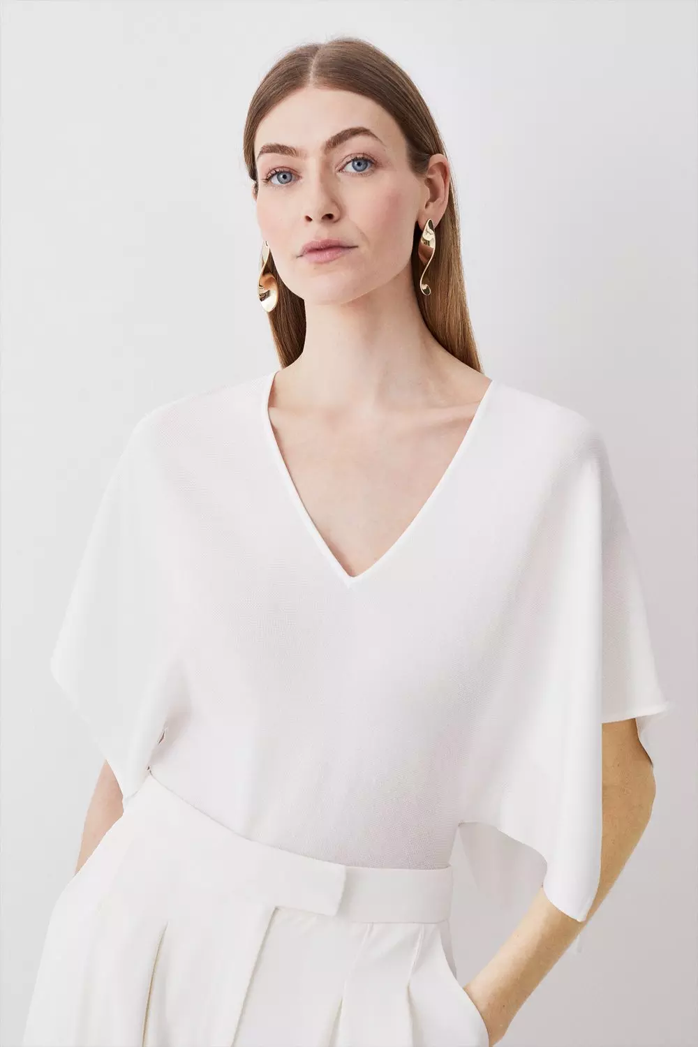 v neck kimono sleeve top