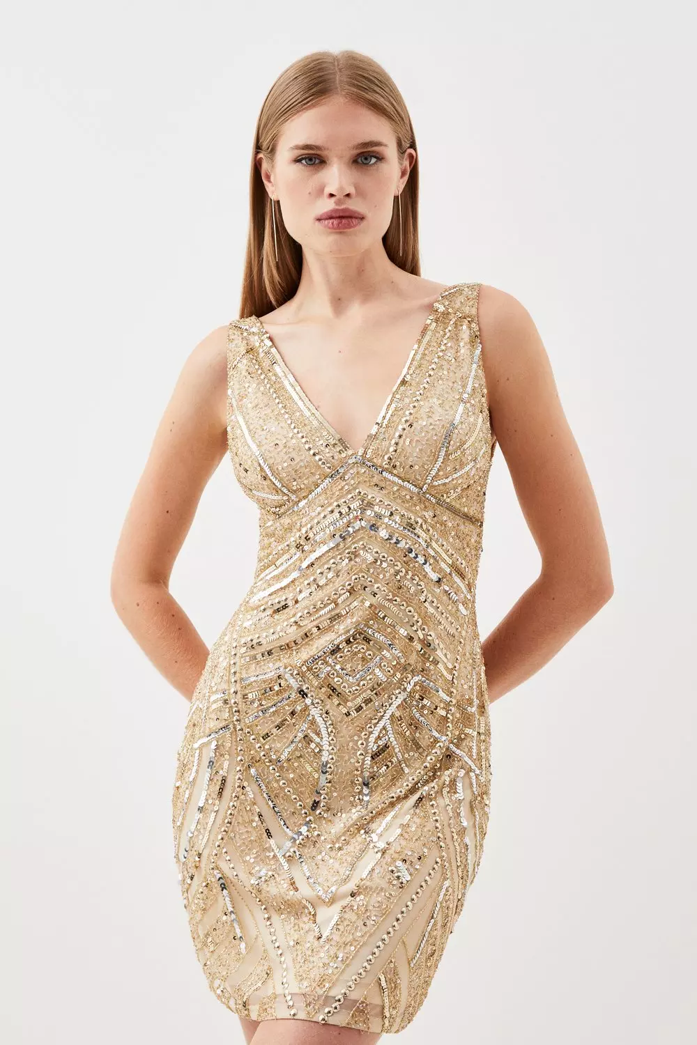 Karen millen stud embellished bodycon clearance dress