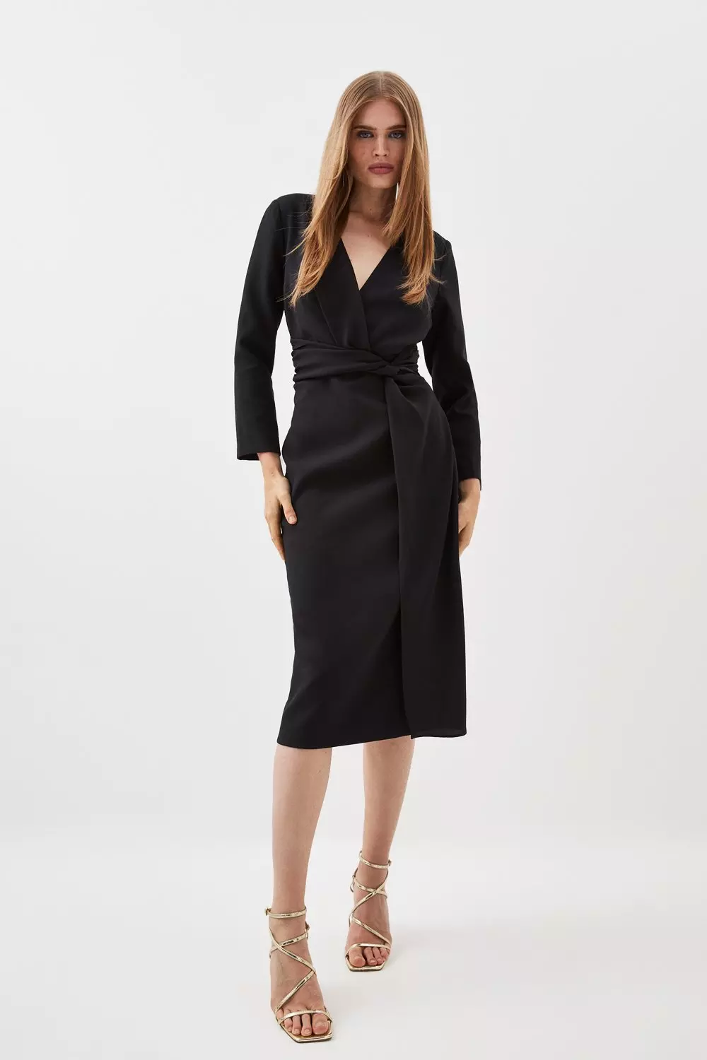 Karen millen clearance wrap waist dress