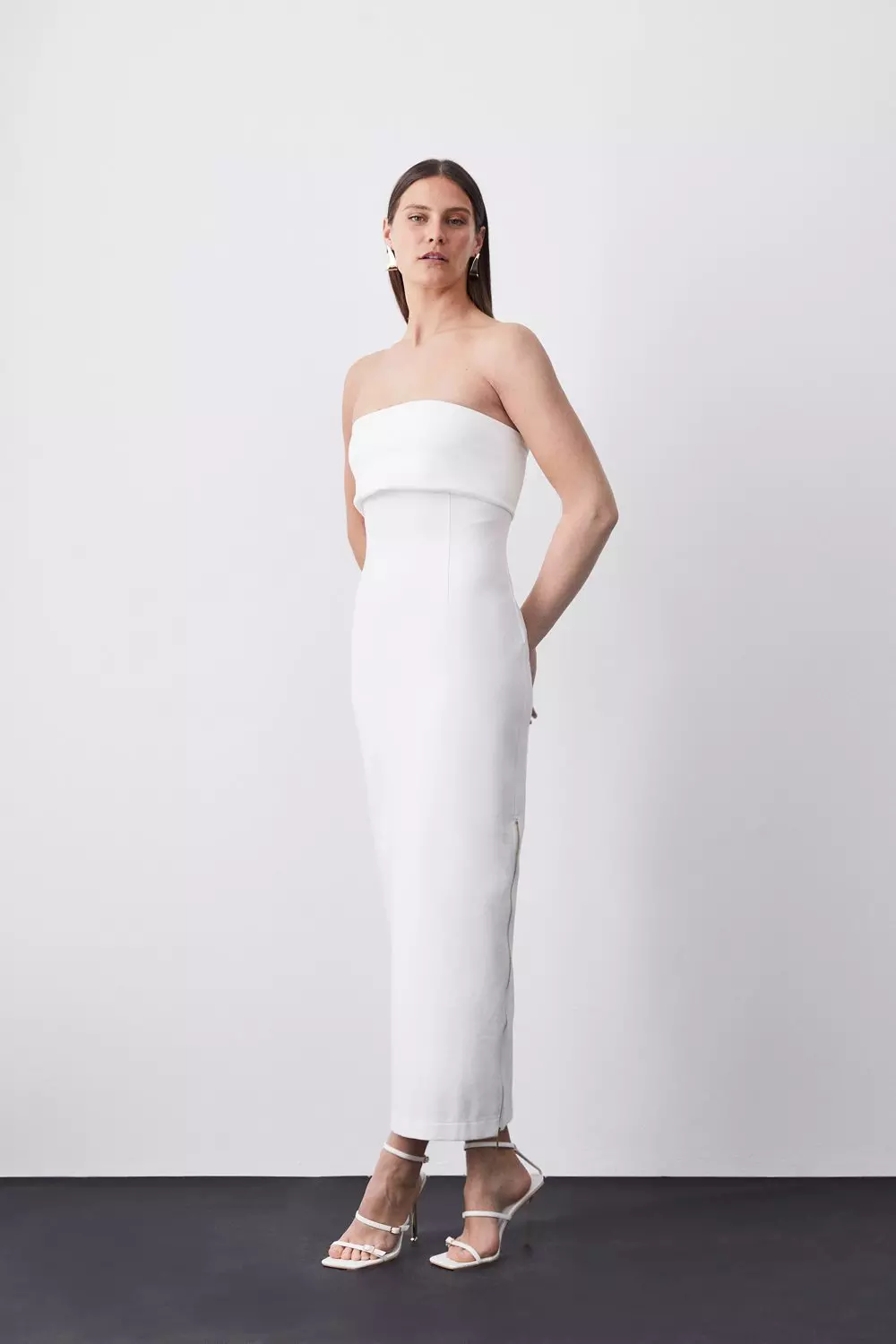 Missguided bandeau outlet origami midi dress