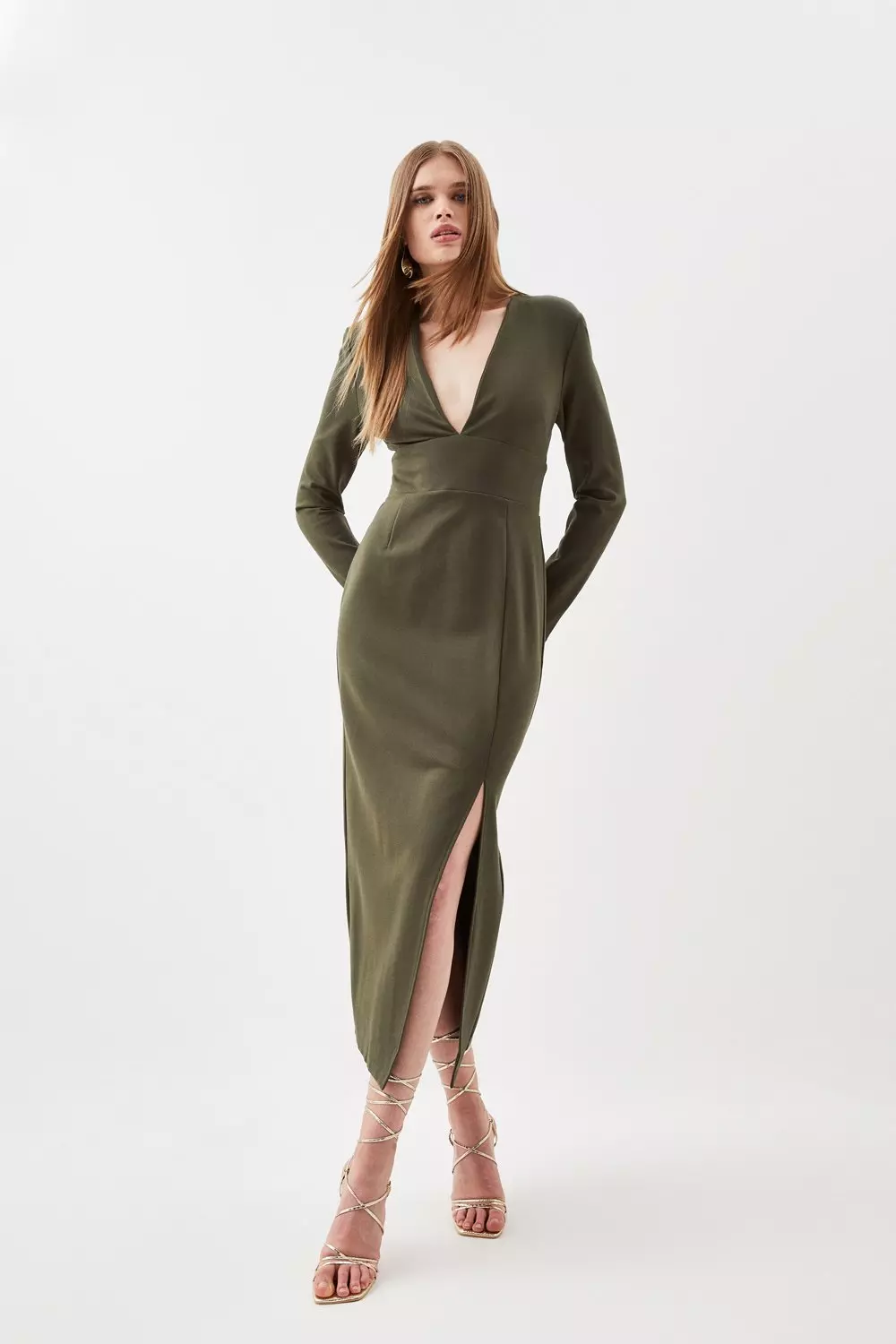 Plunge maxi hotsell dress with split