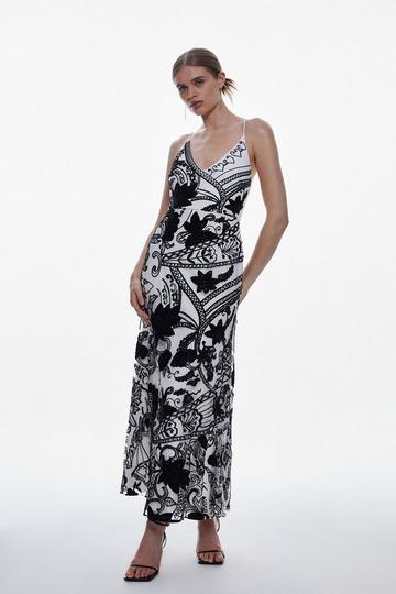 Embellished Slip Style Woven Midi Dress mono