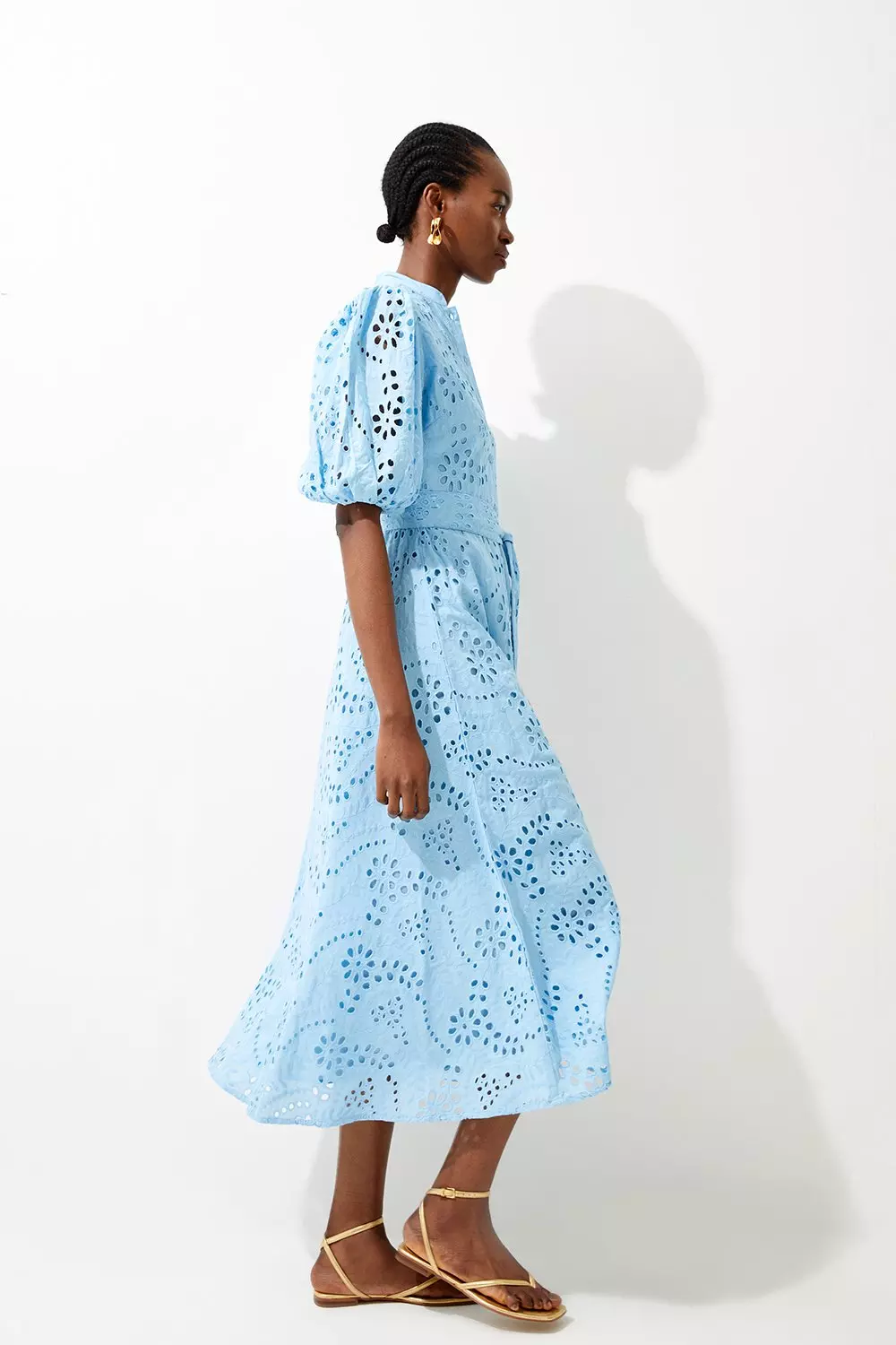 Blue shop broderie dress