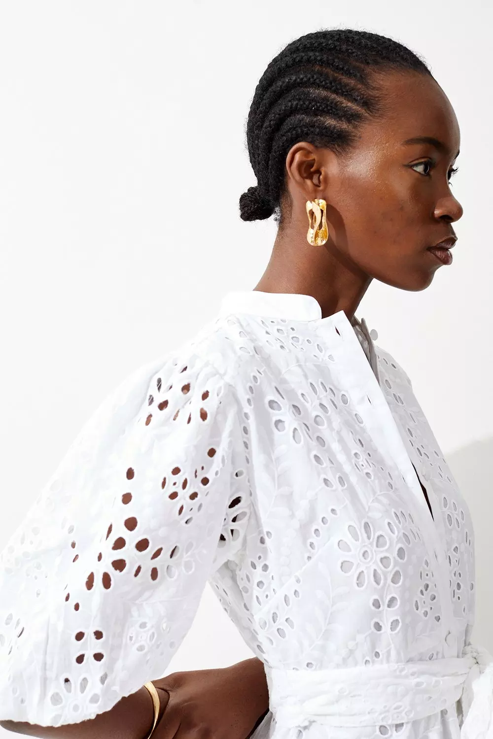 White broderie hot sale anglaise shirt dress