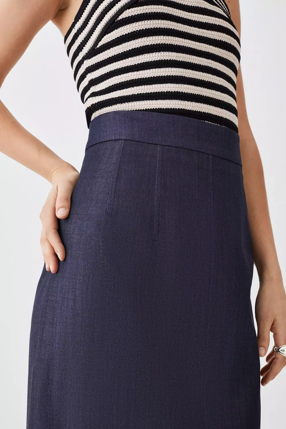 Karen millen clearance denim midi skirt